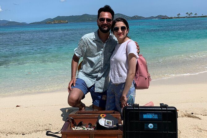 Augmented Reality Secret Agent Treasure Hunt in St Thomas - Final Beach Payoff: Finding the Buried Treasure Chest